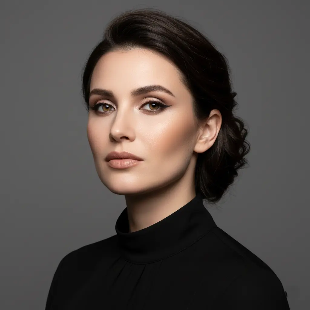 Butterfly lighting portrait with shadow under nose