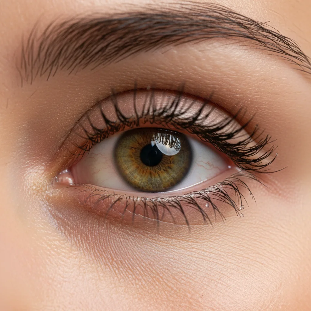 Extreme close-up portrait focusing on facial details