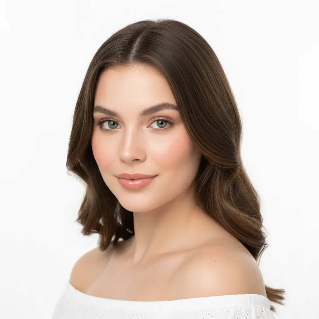 Bright high-key beauty portrait with soft lighting