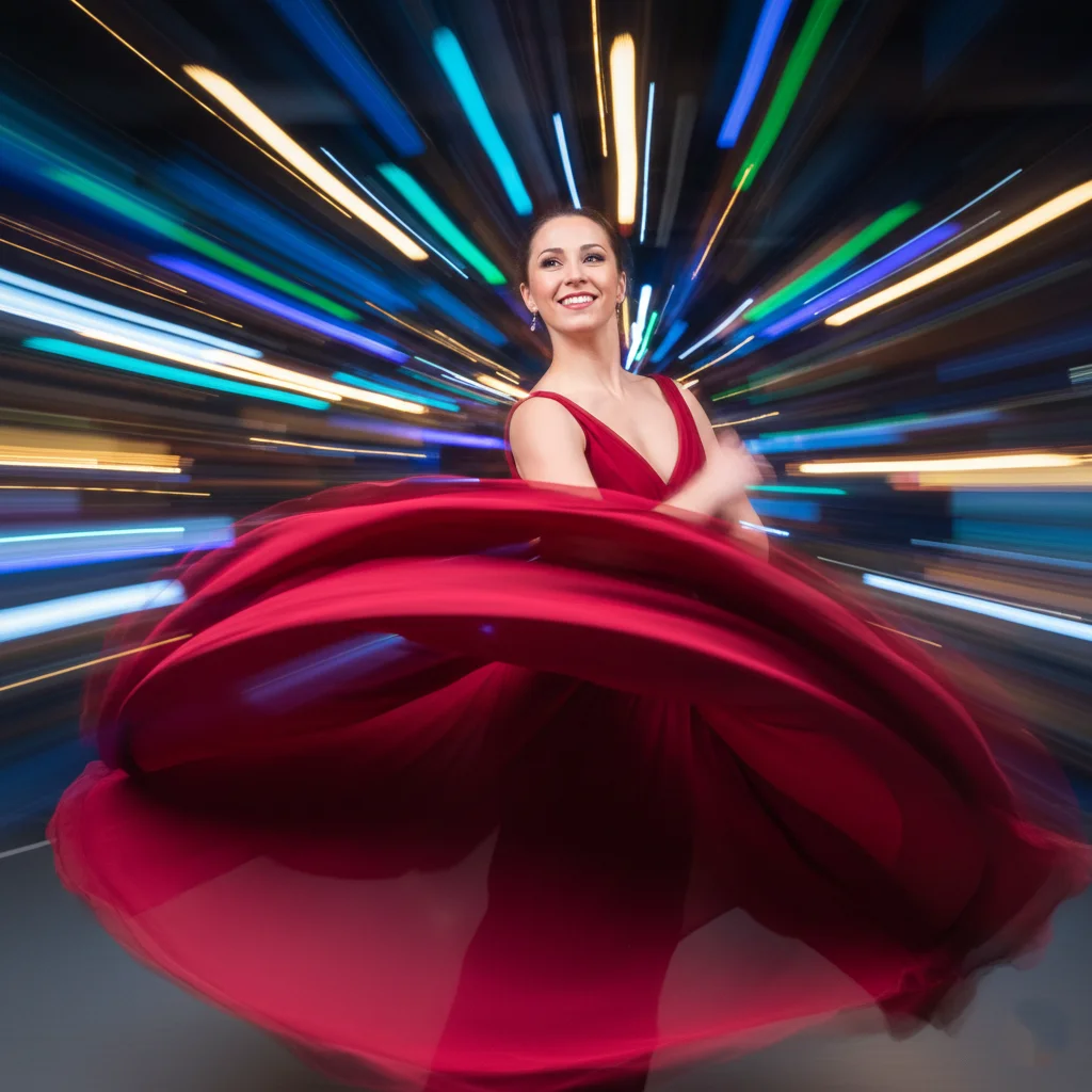 Portrait with creative motion blur effect