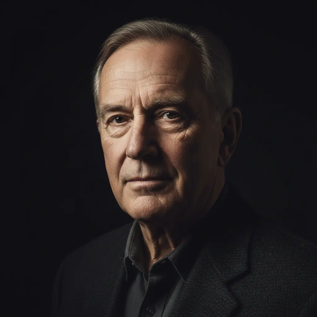 Classic Rembrandt lighting portrait with triangle highlight