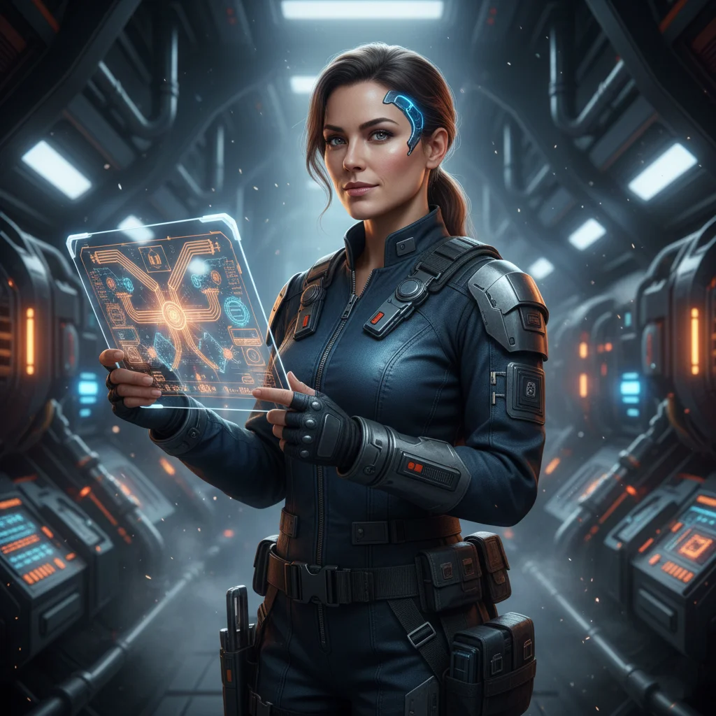 Sci-fi character with futuristic elements