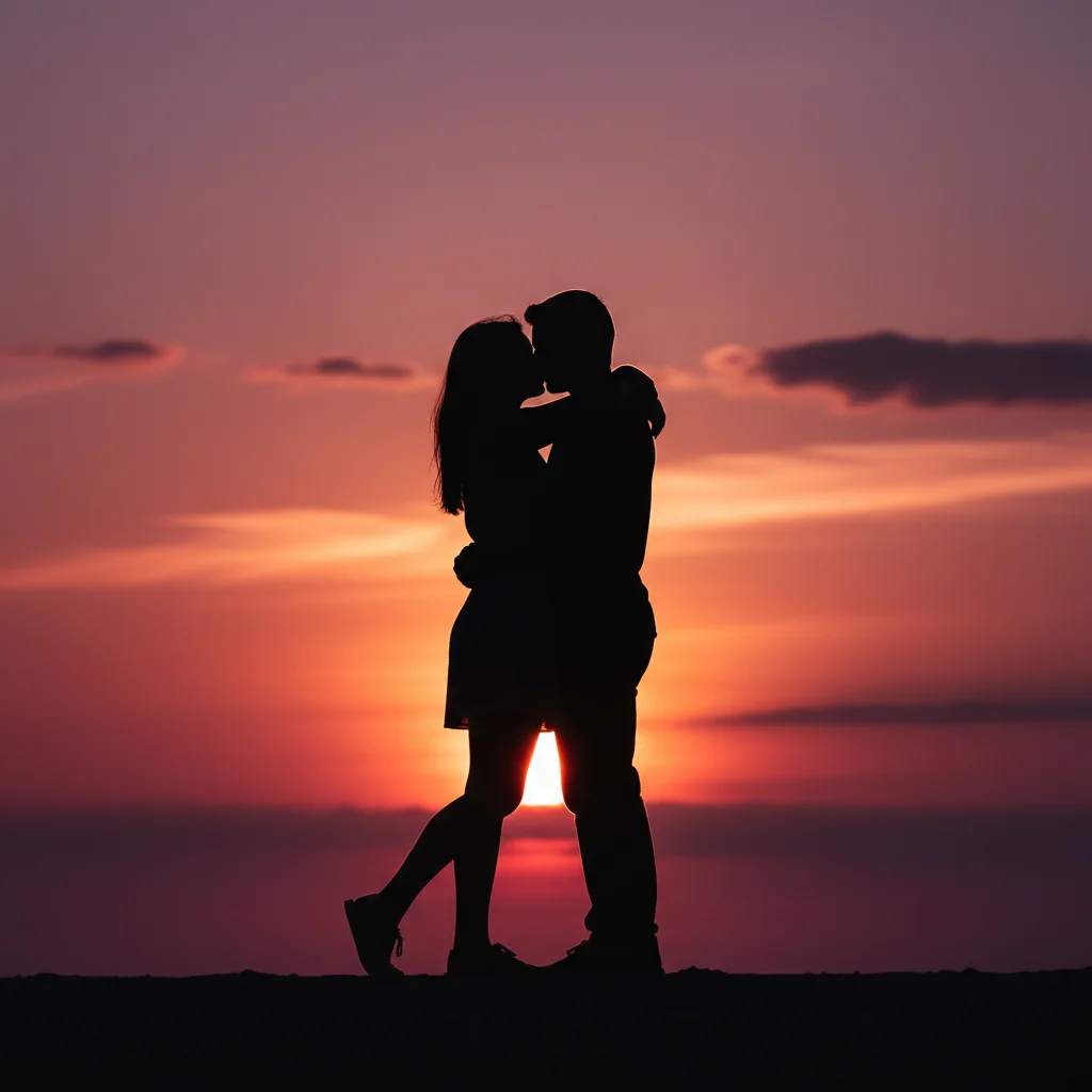 Dramatic silhouette portrait against bright background