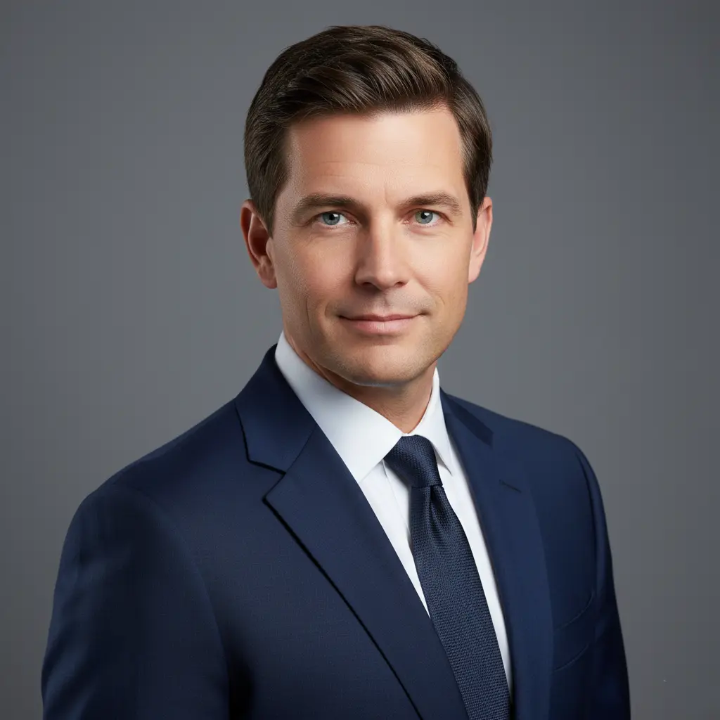 Professional studio headshot with clean lighting