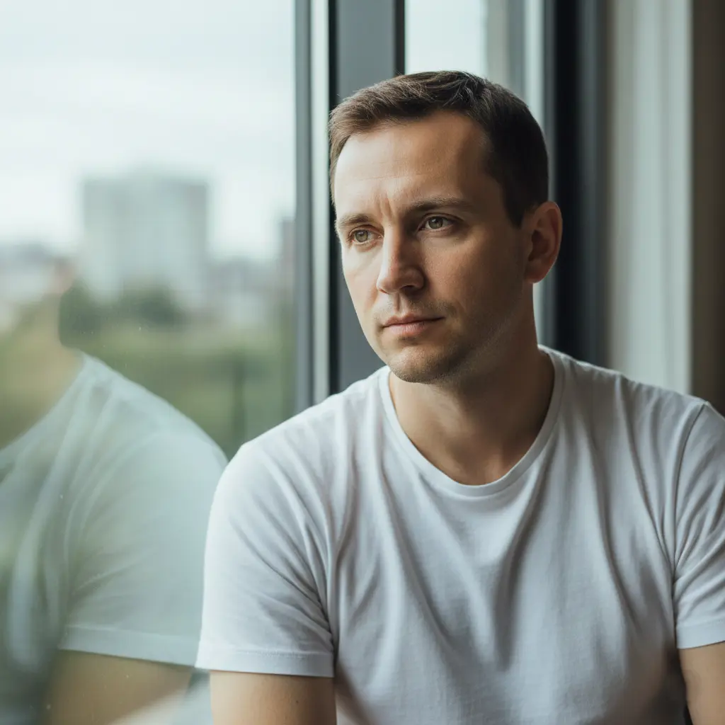 Soft window light portrait with natural shadows